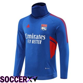 Olympique Lyon High collar Training Sweatshirt Blue 2022/2023