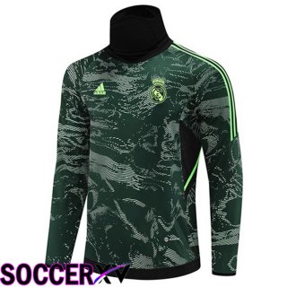 Real Madrid High collar Training Sweatshirt Green 2022/2023