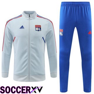 Olympique Lyon Training Jacket Suit Blue Grey 2022/2023