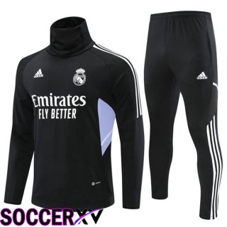 Real Madrid High collar Training Tracksuit Black 2022/2023