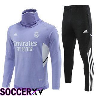 Real Madrid High collar Training Tracksuit Purple 2022/2023