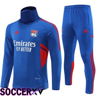 Olympique Lyon High collar Training Tracksuit Blue 2022/2023