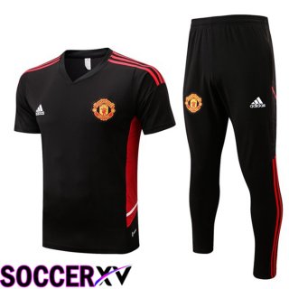 Manchester United Training T Jersey + Pants Black 2022/2023