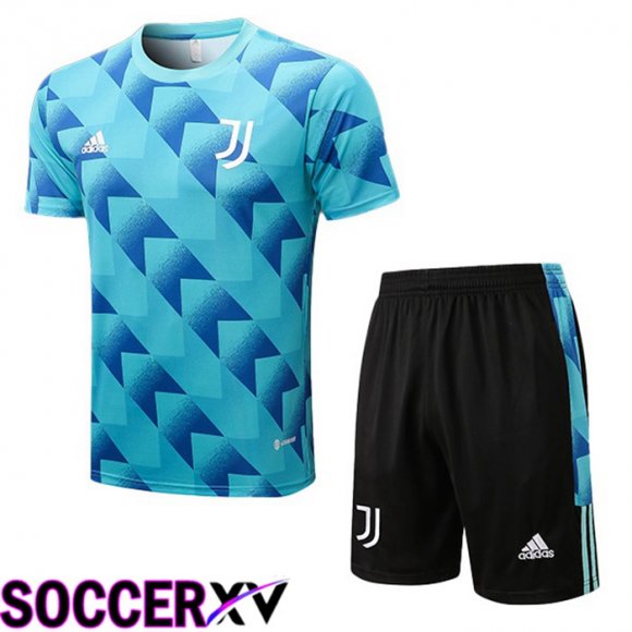 Juventus Training T Jersey + Shorts Blue 2022/2023