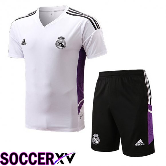 Real Madrid Training T Jersey + Shorts White 2022/2023