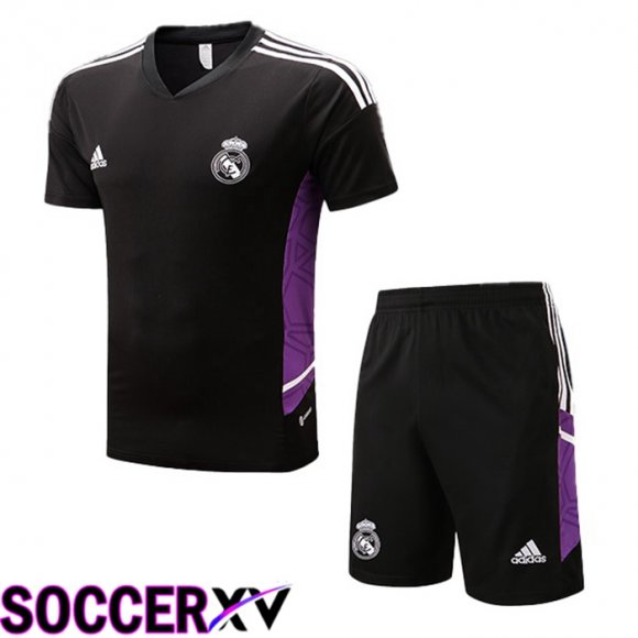 Real Madrid Training T Jersey + Shorts Black 2022/2023