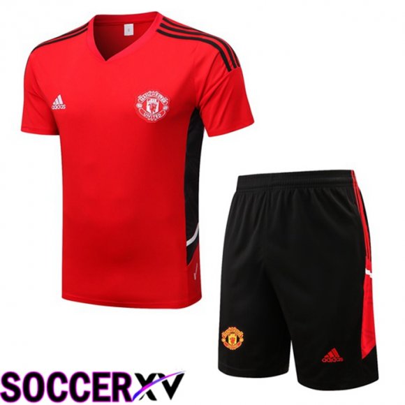 Manchester United Training T Jersey + Shorts Red 2022/2023