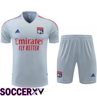 Olympique Lyon Training T Jersey + Shorts Grey 2022/2023