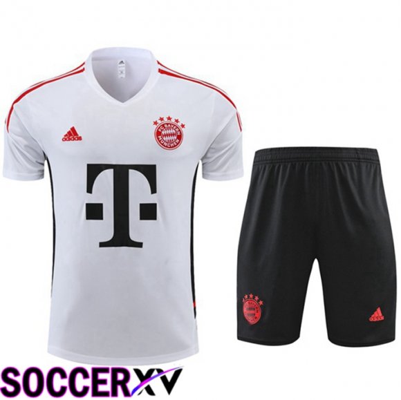 Bayern Munich Training T Jersey + Shorts White 2022/2023