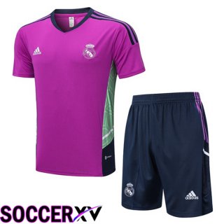 Real Madrid Training T Jersey + Shorts Purple 2022/2023