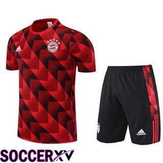 Bayern Munich Training T Jersey + Shorts Red Black 2022/2023