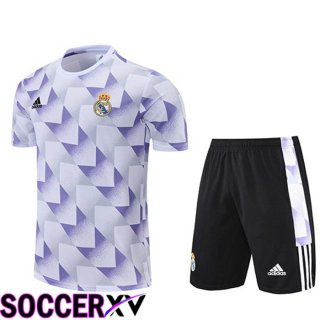 Real Madrid Training T Jersey + Shorts White Purple 2022/2023