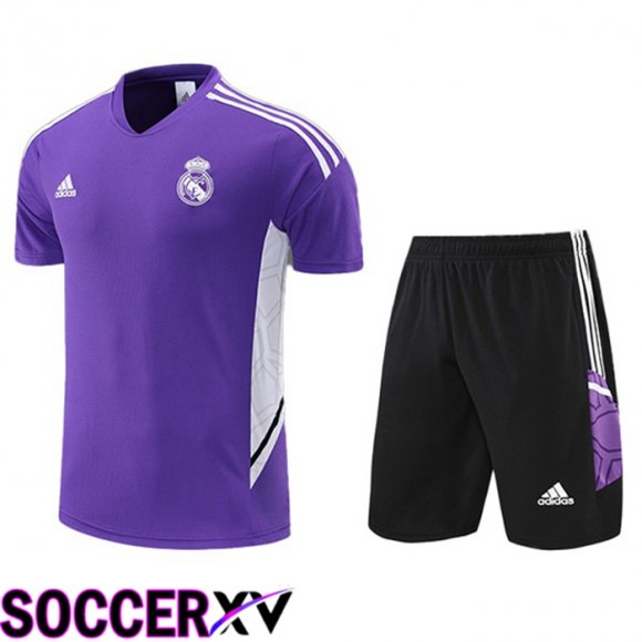 Real Madrid Training T Jersey + Shorts Purple 2022/2023