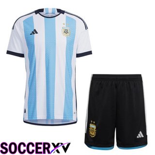 Argentina Kids Home Jersey Blue White World Cup 2022