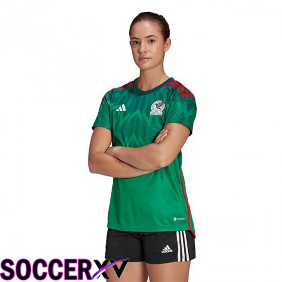 Womens Mexico Home Jersey Green World Cup 2022