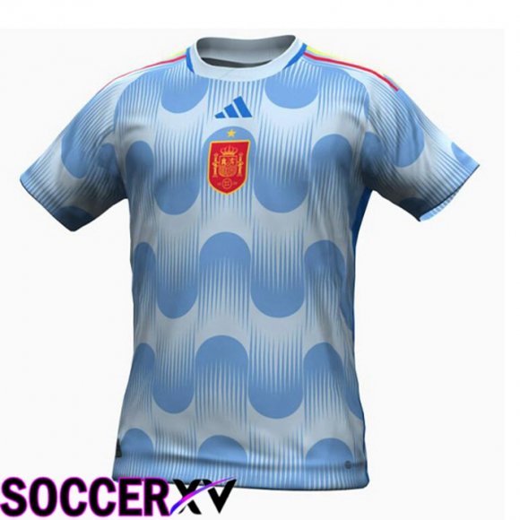 Spain Away Jersey Blue White Coupe du monde Version Leak 2022