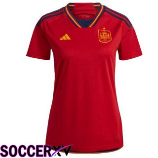 Spain Womens Home Jersey Red World Cup 2022