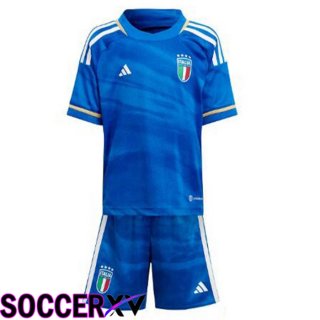 Italy Kids Soccer Jersey Home Blue 2023/2024