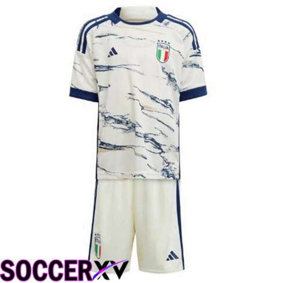 Italy Kids Soccer Jersey Away White 2023/2024