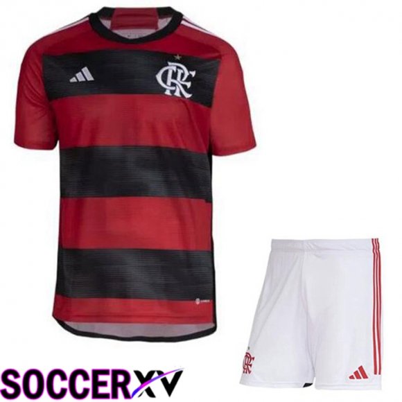 Flamengo Kids Soccer Jersey Home Red 2023/2024