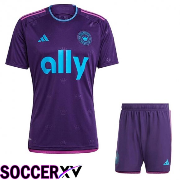 Charlotte FC Kids Soccer Jersey Away Purple 2023/2024