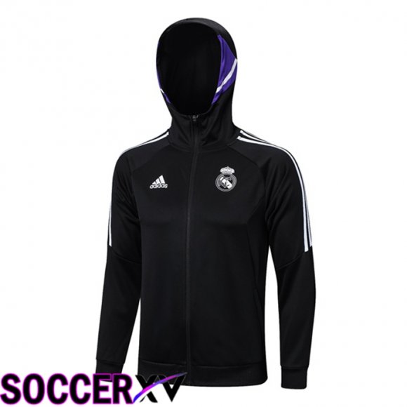 Real Madrid Training Jacket Hoodie Black 2023/2024