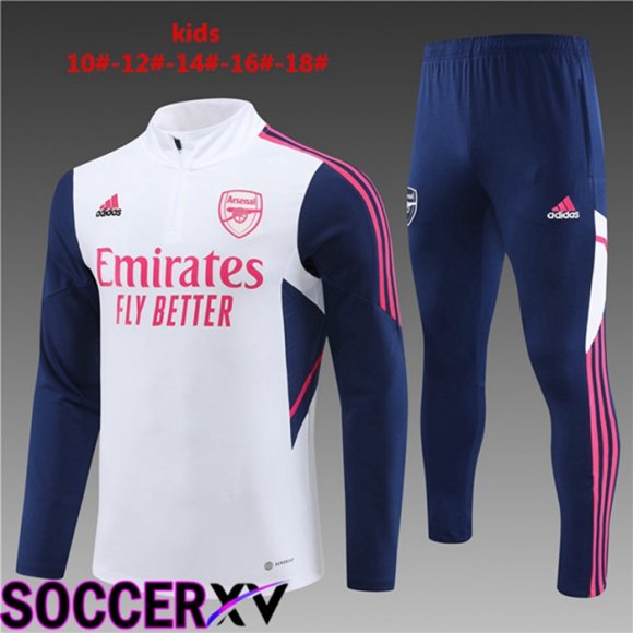 FC Arsenal Kids Training Tracksuit Suit White 2023/2024