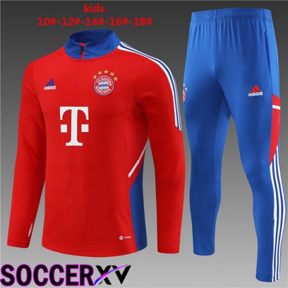 Bayern Munich Kids Training Tracksuit Suit Red 2023/2024