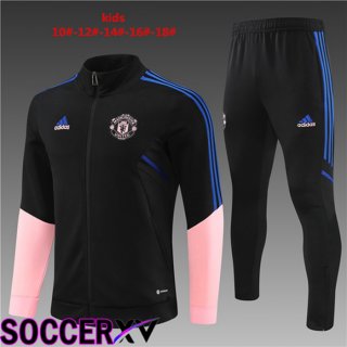 Manchester United Kids Training Tracksuit Suit Black 2023/2024