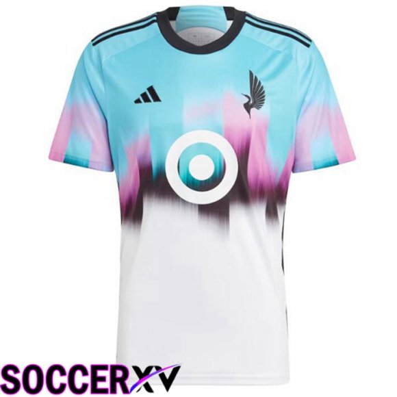 Minnesota United Soccer Jersey Away White Blue 2023/2024