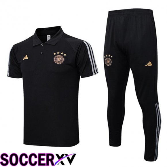 Germany Soccer Polo + Pants Black 2023/2024