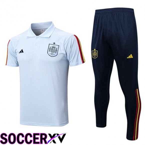 Spain Soccer Polo + Pants Blue 2023/2024