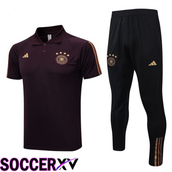 Germany Soccer Polo + Pants Brown 2023/2024