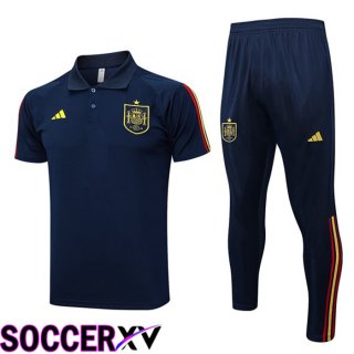 Spain Soccer Polo + Pants Royal Blue 2023/2024