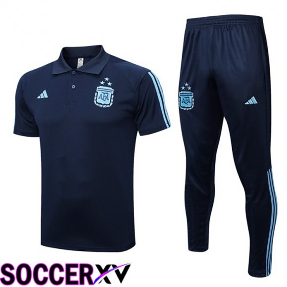 Argentina Soccer Polo + Pants Royal Bluee 2023/2024