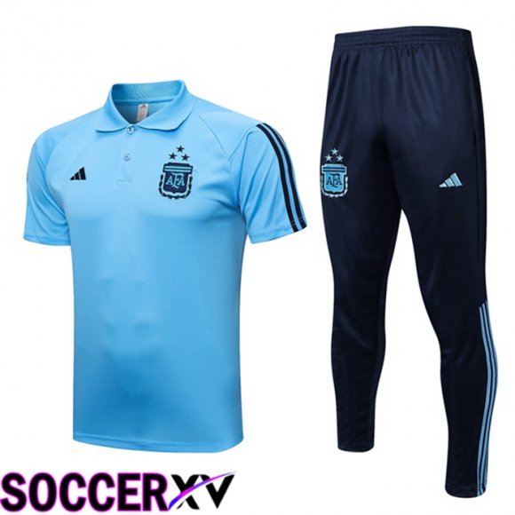 Argentina Soccer Polo + Pants Blue 2023/2024