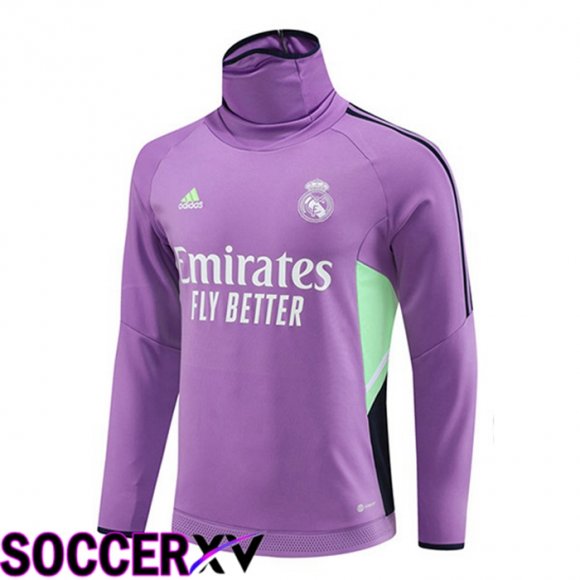 Real Madrid High collar Training Sweatshirt Purple 2023/2024