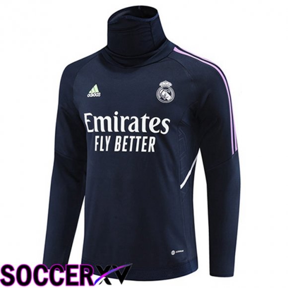 Real Madrid High collar Training Sweatshirt Royal Blue 2023/2024