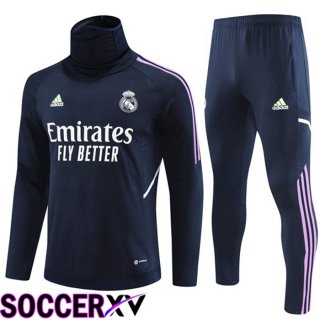 Real Madrid High collar Training Tracksuit Suit Royal Blue 2023/2024