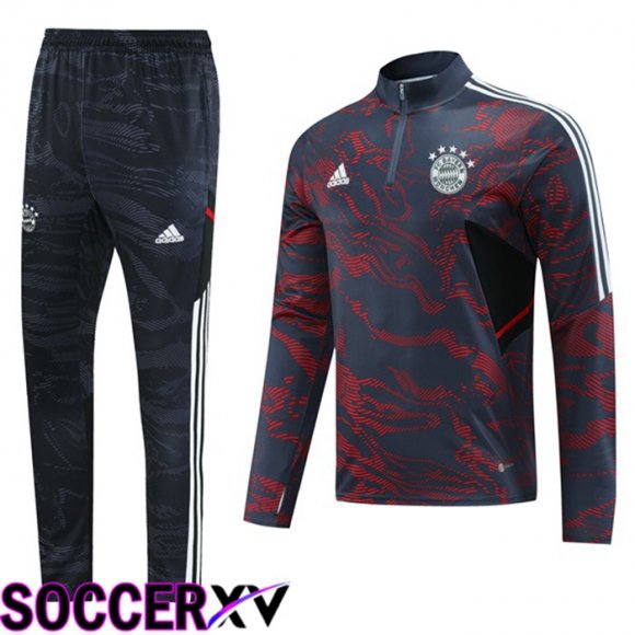 Bayern Munich Training Tracksuit Suit Red Black 2023/2024