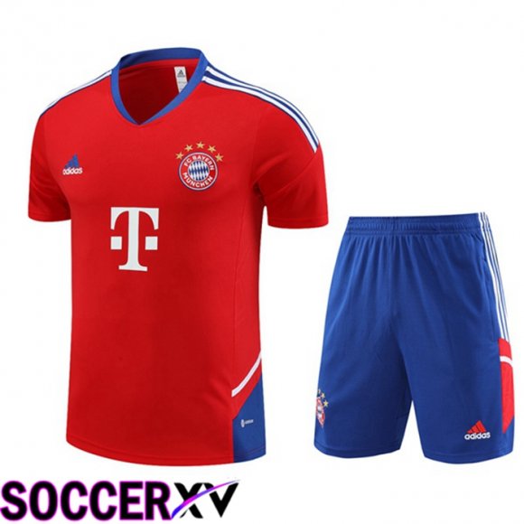 Bayern Munich Training T Shirt + Shorts Red 2023/2024