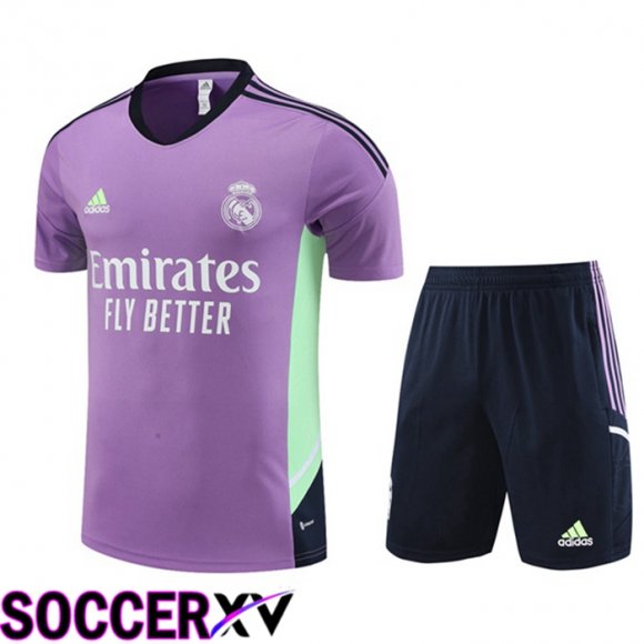 Real Madrid Training T Shirt + Shorts Purple 2023/2024