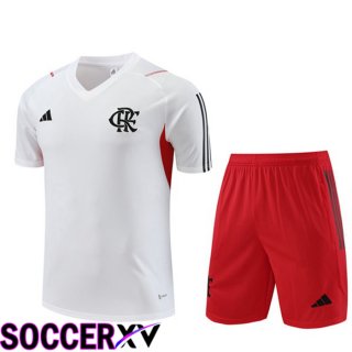 Flamengo Training T Shirt + Shorts White 2023/2024