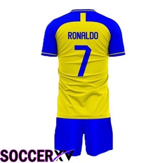 Al-Nassr FC (RONALDO 7) Kids Soccer Jersey Home Yellow 2022/2023