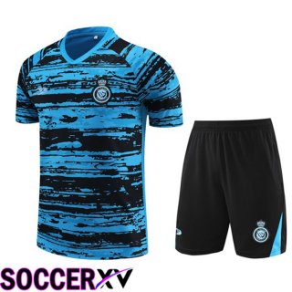 Al-Nassr FC Training T Shirt + Shorts Blue 2023/2024