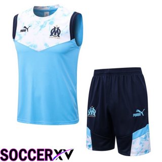 Olympique MarseilleSoccer Vest + Shorts Blue White 2022/2023