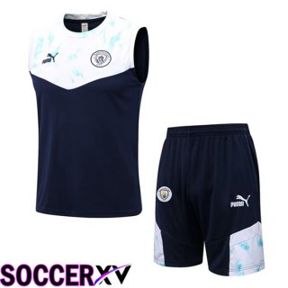 Manchester City Soccer Vest + Shorts Blue White 2022/2023