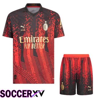 AC Milan Kids Soccer Jersey Fourth Red Black 2022/2023