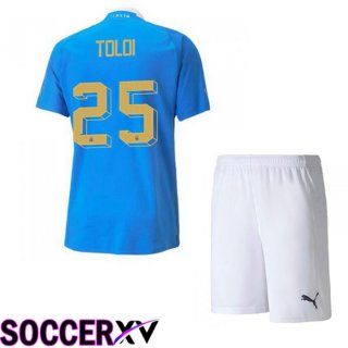 Italy（Toloi 25）Kids Home Jersey Blue 2023/2023