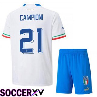 Italy (Campioni 21) Kids Away Jersey White 2023/2023